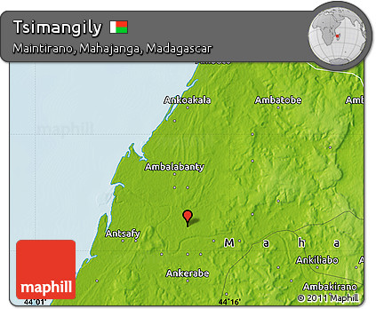 Physical Map of Tsimangily