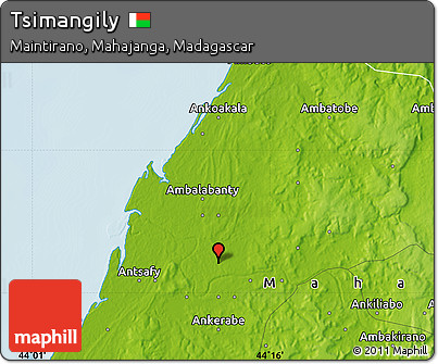 Physical Map of Tsimangily