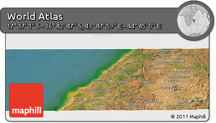 Satellite Panoramic Map of the Area around 16° 59' 54" S, 44° 16' 29" E