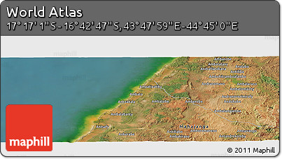 Satellite Panoramic Map of the Area around 16° 59' 54" S, 44° 16' 29" E