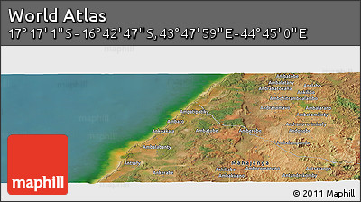 Satellite Panoramic Map of the Area around 16° 59' 54" S, 44° 16' 29" E