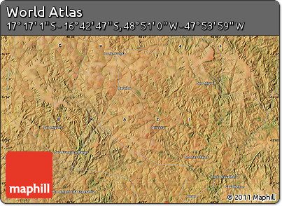 Satellite Map of the Area around 16° 59' 54" S, 48° 22' 30" W