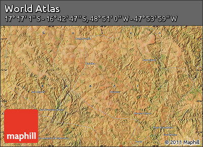 Satellite Map of the Area around 16° 59' 54" S, 48° 22' 30" W