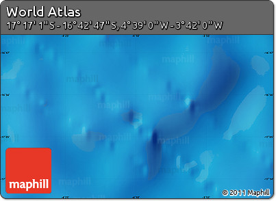 Shaded Relief Map of the Area around 16° 59' 54" S, 4° 10' 30" W