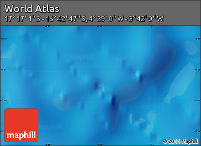 Shaded Relief Map of the Area around 16° 59' 54" S, 4° 10' 30" W