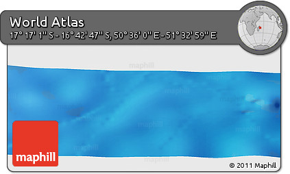 Physical Panoramic Map of the Area around 16° 59' 54" S, 51° 4' 30" E