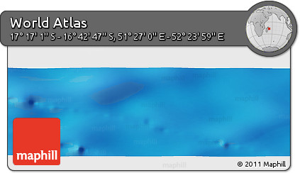 Physical Panoramic Map of the Area around 16° 59' 54" S, 51° 55' 29" E