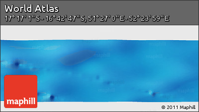Physical Panoramic Map of the Area around 16° 59' 54" S, 51° 55' 29" E