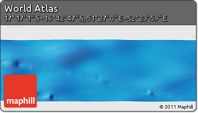Physical Panoramic Map of the Area around 16° 59' 54" S, 51° 55' 29" E