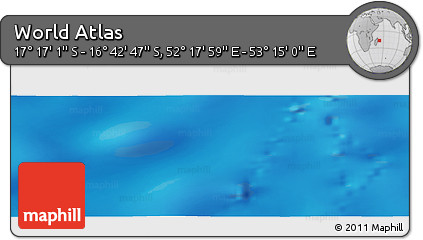 Physical Panoramic Map of the Area around 16° 59' 54" S, 52° 46' 29" E