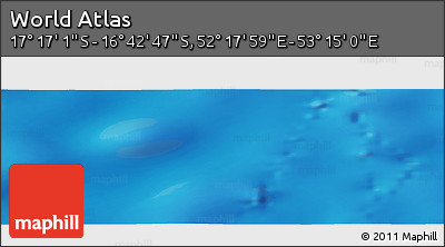 Physical Panoramic Map of the Area around 16° 59' 54" S, 52° 46' 29" E