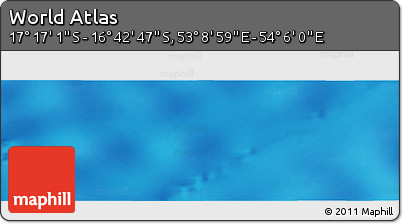 Physical Panoramic Map of the Area around 16° 59' 54" S, 53° 37' 30" E