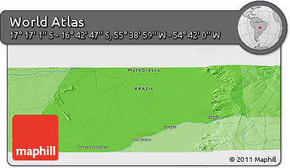 Political Panoramic Map of the Area around 16° 59' 54" S, 55° 10' 29" W