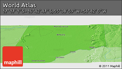 Political Panoramic Map of the Area around 16° 59' 54" S, 55° 10' 29" W