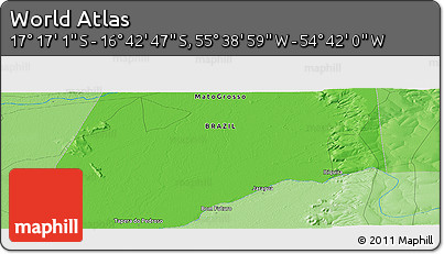 Political Panoramic Map of the Area around 16° 59' 54" S, 55° 10' 29" W