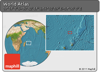 Satellite Location Map of the Area around 16° 59' 54" S, 57° 1' 29" E