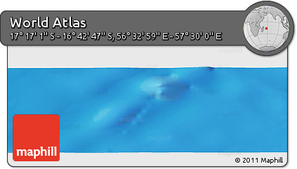 Physical Panoramic Map of the Area around 16° 59' 54" S, 57° 1' 29" E