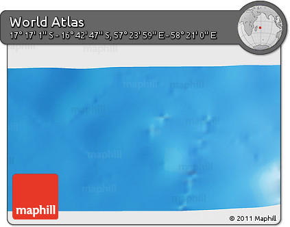Physical 3D Map of the Area around 16° 59' 54" S, 57° 52' 30" E