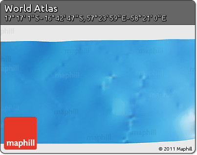 Physical 3D Map of the Area around 16° 59' 54" S, 57° 52' 30" E