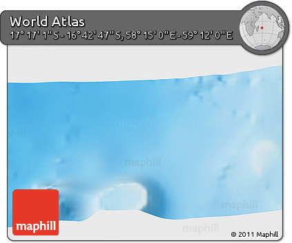Physical 3D Map of the Area around 16° 59' 54" S, 58° 43' 30" E
