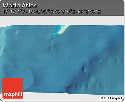 Satellite 3D Map of the Area around 16° 59' 54" S, 59° 34' 30" E