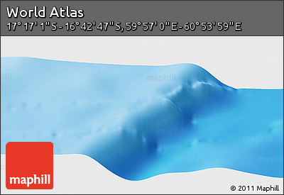 Physical Panoramic Map of the Area around 16° 59' 54" S, 60° 25' 29" E