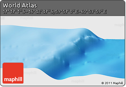 Physical Panoramic Map of the Area around 16° 59' 54" S, 60° 25' 29" E