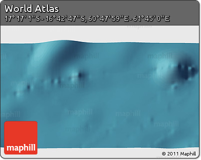 Satellite 3D Map of the Area around 16° 59' 54" S, 61° 16' 29" E
