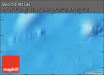 Physical Map of the Area around 16° 59' 54" S, 61° 16' 29" E