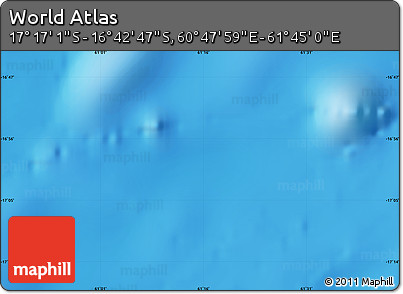Physical Map of the Area around 16° 59' 54" S, 61° 16' 29" E