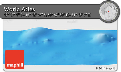 Physical Panoramic Map of the Area around 16° 59' 54" S, 61° 16' 29" E