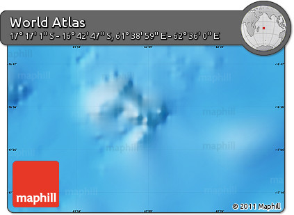 Physical Map of the Area around 16° 59' 54" S, 62° 7' 30" E