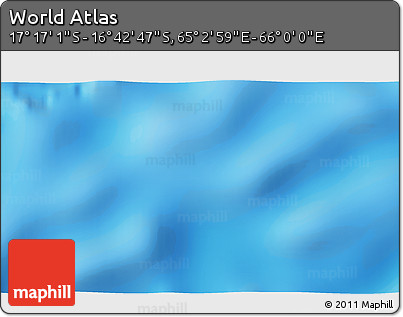 Shaded Relief 3D Map of the Area around 16° 59' 54" S, 65° 31' 30" E