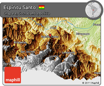 Physical 3D Map of Espíritu Santo