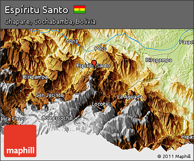 Physical 3D Map of Espíritu Santo