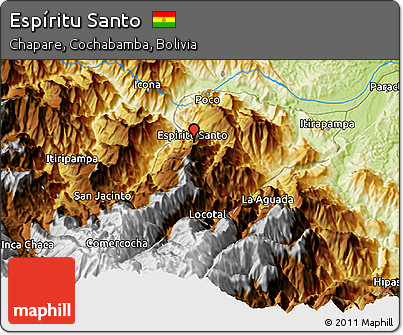 Physical 3D Map of Espíritu Santo