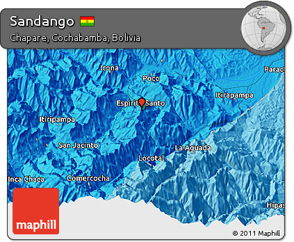 Political 3D Map of Sandango