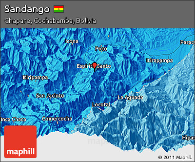 Political 3D Map of Sandango