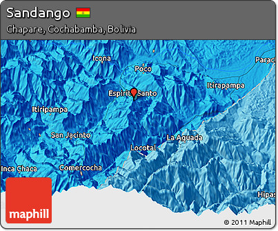 Political 3D Map of Sandango