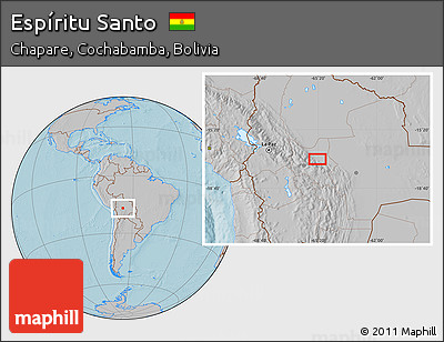 Gray Location Map of Espíritu Santo, hill shading