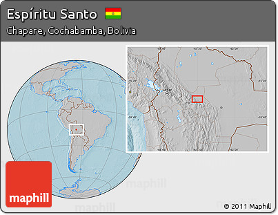 Gray Location Map of Espíritu Santo, hill shading