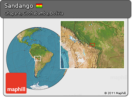 Satellite Location Map of Sandango