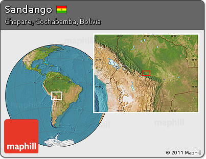 Satellite Location Map of Sandango