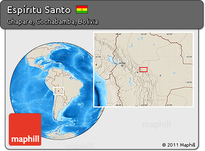 Shaded Relief Location Map of Espíritu Santo