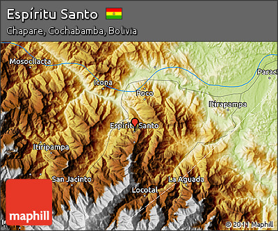Physical Map of Espíritu Santo
