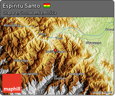 Physical Map of Espíritu Santo