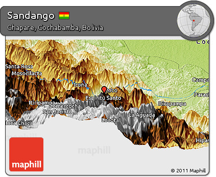 Physical Panoramic Map of Sandango