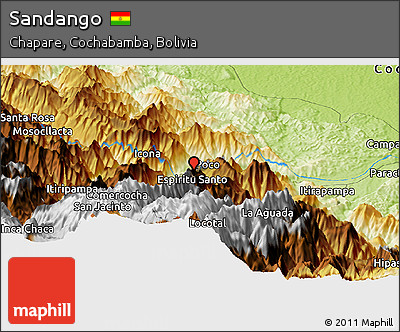 Physical Panoramic Map of Sandango