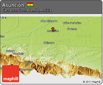 Physical Panoramic Map of Asunción