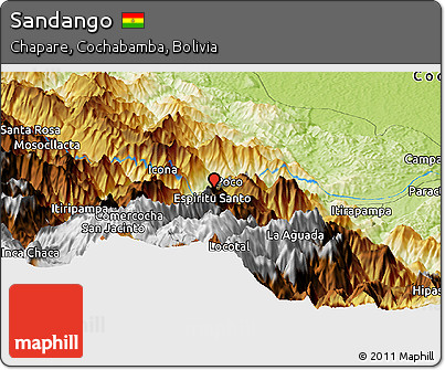 Physical Panoramic Map of Sandango